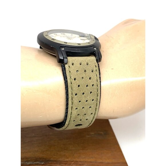 Timex Men's Watch Expedition Quartz Indiglo Beige Dial Leather Nylon Strap 39mm - Picture 12 of 14